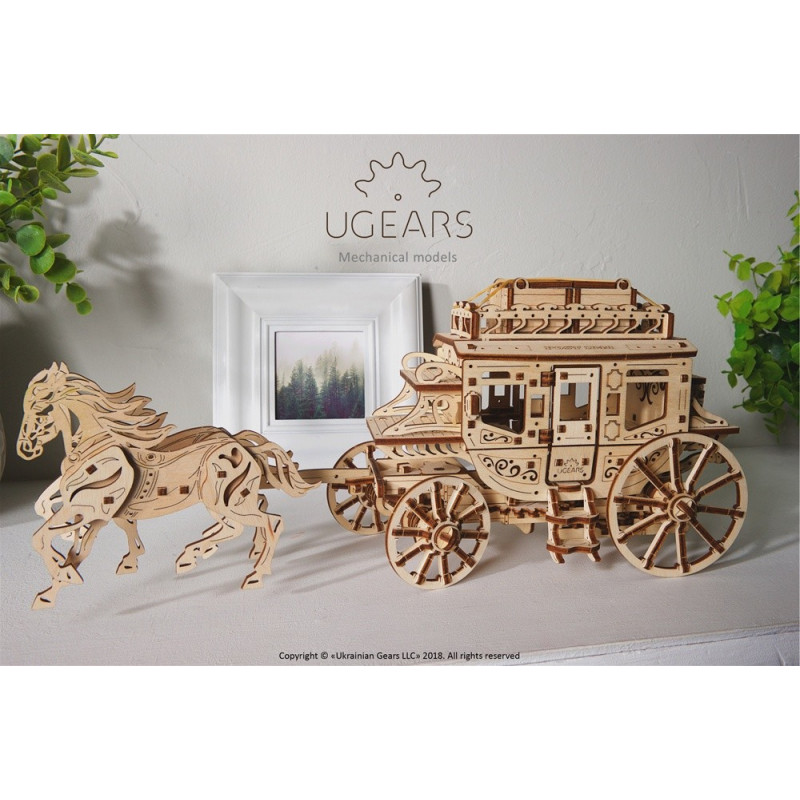 Ugears Конструктор 3D пазл Почтовый дилижанс  70045